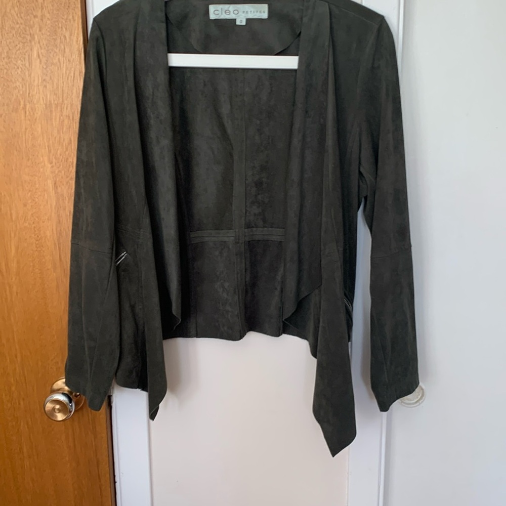 Green open blazer